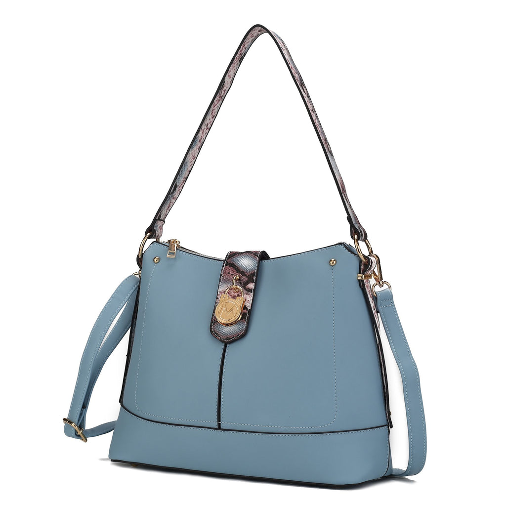 MKF Collection Ezra Snake embossed Vegan Leather Women Shoulder Handbag by Mia K