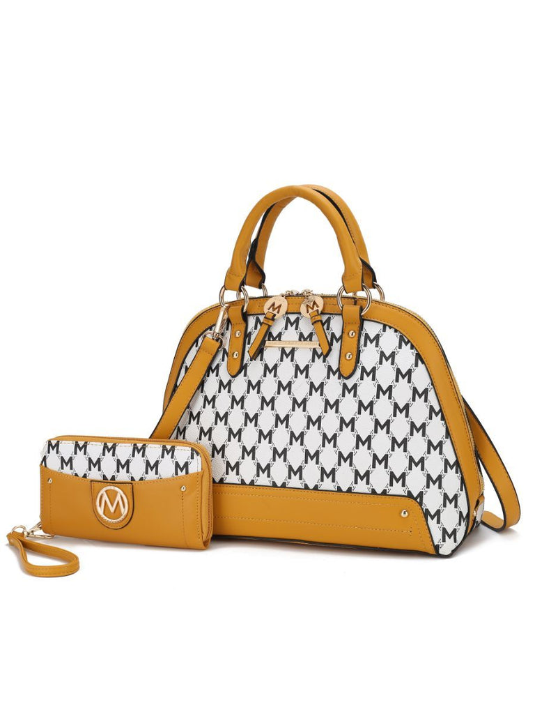 MKF Collection Frida Vegan Leather Women Satchel with matching Wallet by Mia k