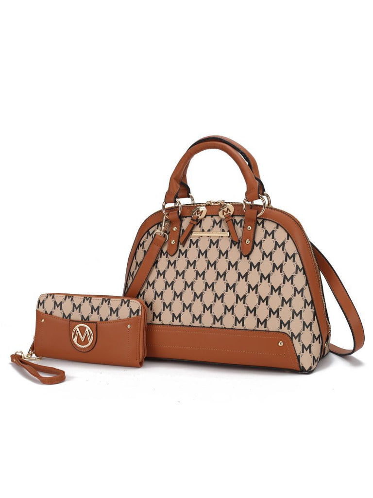 MKF Collection Frida Vegan Leather Women Satchel with matching Wallet by Mia k