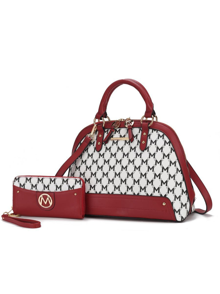 MKF Collection Frida Vegan Leather Women Satchel with matching Wallet by Mia k