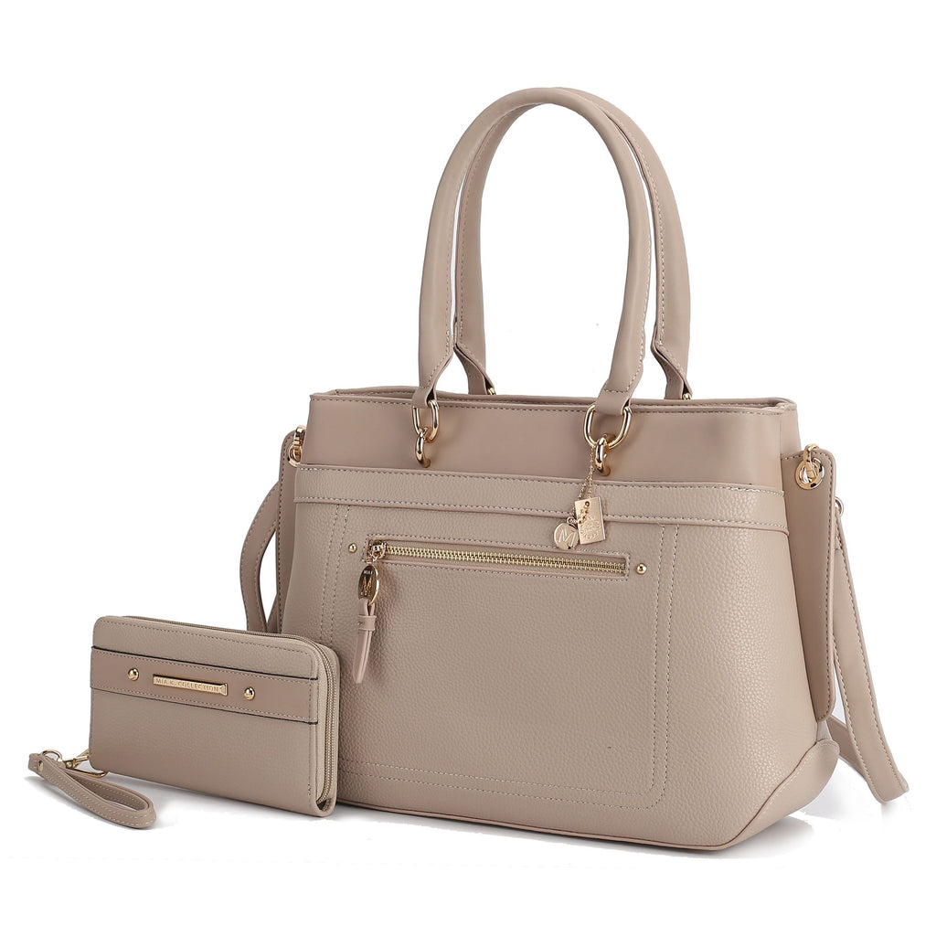 MKF Collection Gardenia Vegan Leather Women Tote Bag with Wallet by Mia k