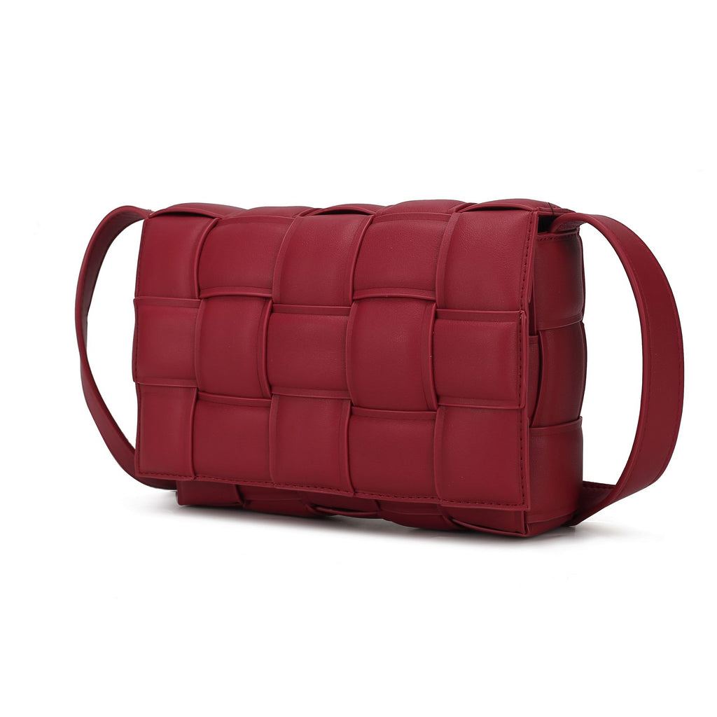 MKF Collection Ginger Woven Vegan Leather Women Shoulder Bag by Mia k