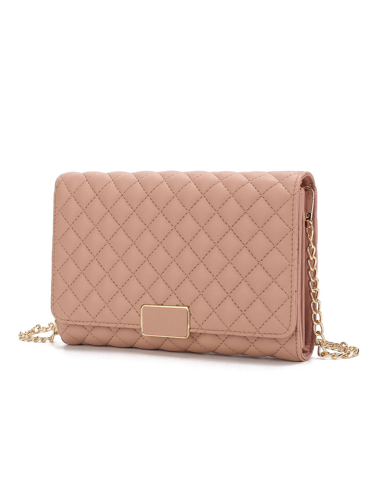 MKF Collection Gretchen Quilted Vegan Leather Women's Envelope Clutch Crossbody by Mia k
