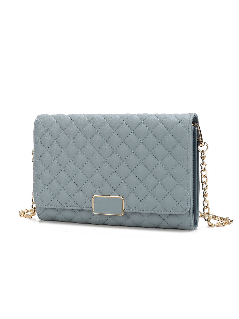 MKF Collection Gretchen Quilted Vegan Leather Women's Envelope Clutch Crossbody by Mia k