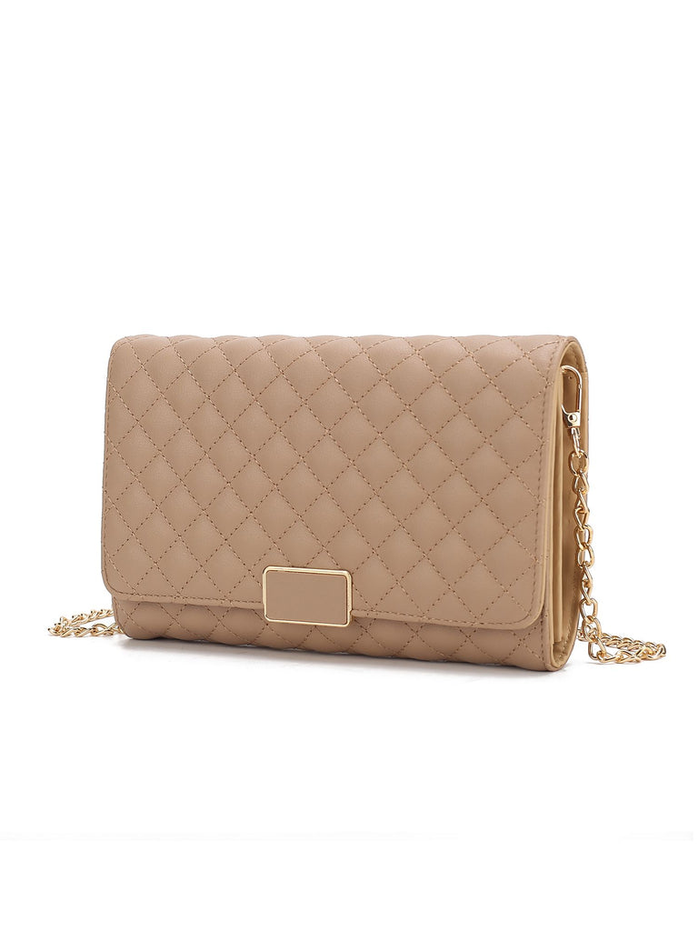 MKF Collection Gretchen Quilted Vegan Leather Women's Envelope Clutch Crossbody by Mia k