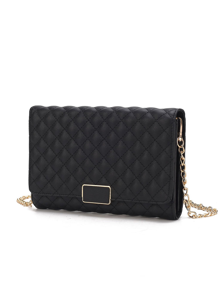 MKF Collection Gretchen Quilted Vegan Leather Women's Envelope Clutch Crossbody by Mia k