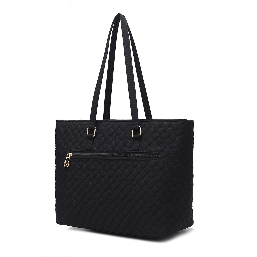 MKF Collection Hallie Solid Quilted Cotton Women Tote Bag by Mia K