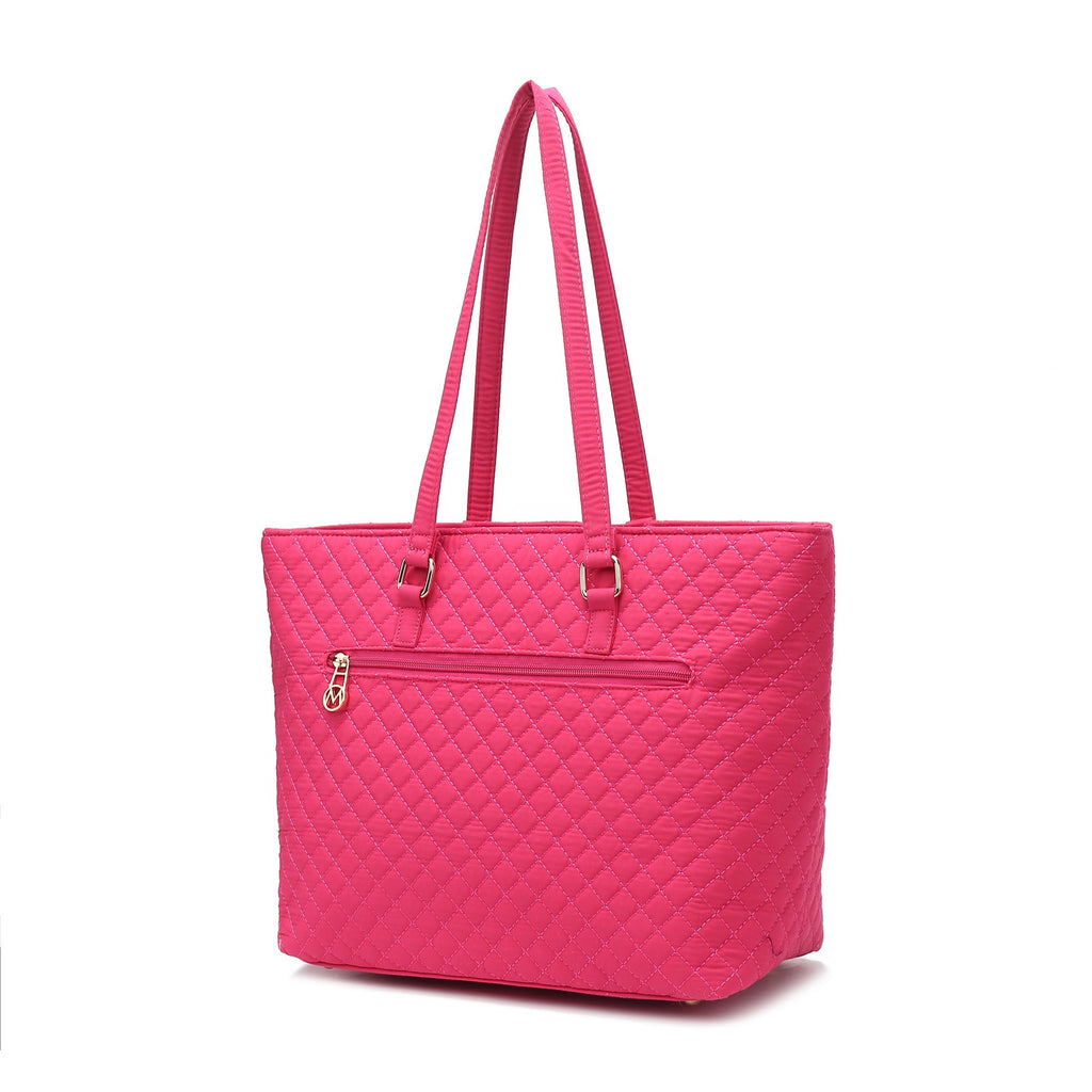 MKF Collection Hallie Solid Quilted Cotton Women Tote Bag by Mia K