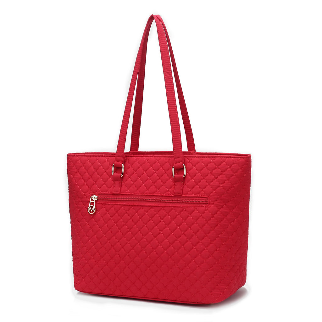 MKF Collection Hallie Solid Quilted Cotton Women Tote Bag by Mia K