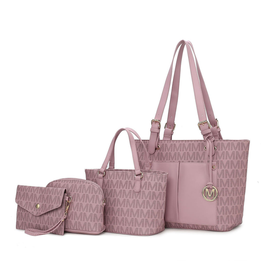 MKF Collection Havenly Signature Vegan Leather Women Tote Bag, Mini Tote Bag, Pouch and Wallet by Mia K