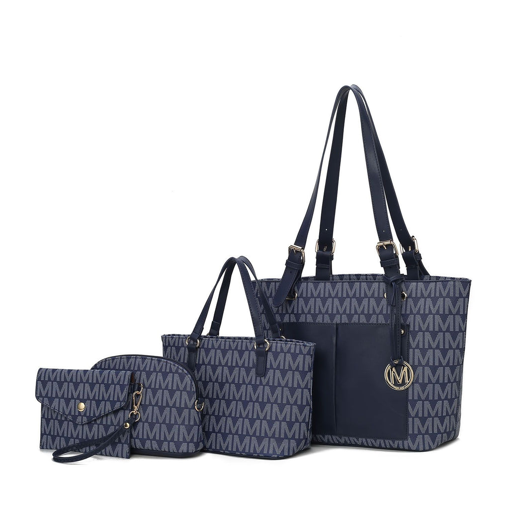MKF Collection Havenly Signature Vegan Leather Women Tote Bag, Mini Tote Bag, Pouch and Wallet by Mia K