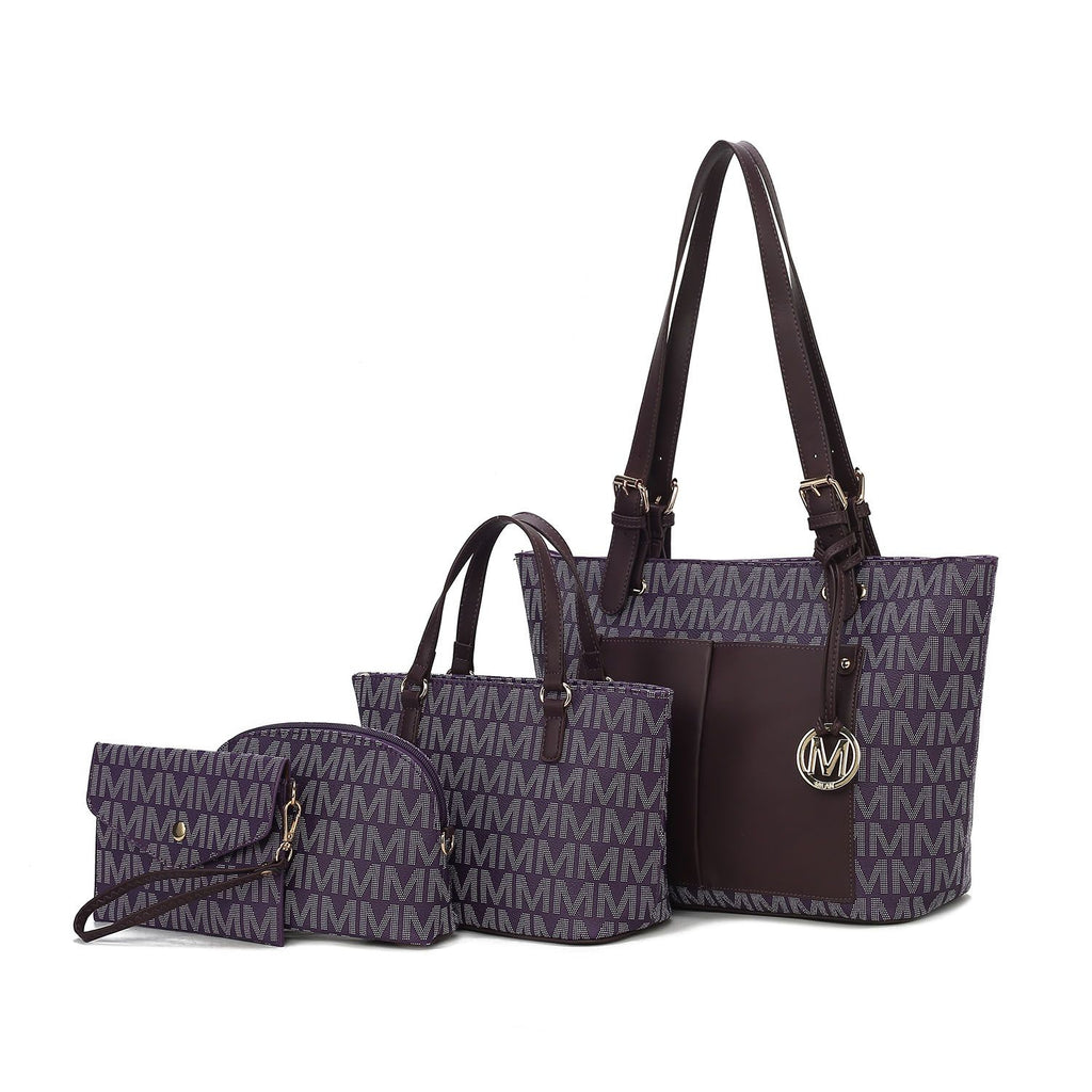 MKF Collection Havenly Signature Vegan Leather Women Tote Bag, Mini Tote Bag, Pouch and Wallet by Mia K