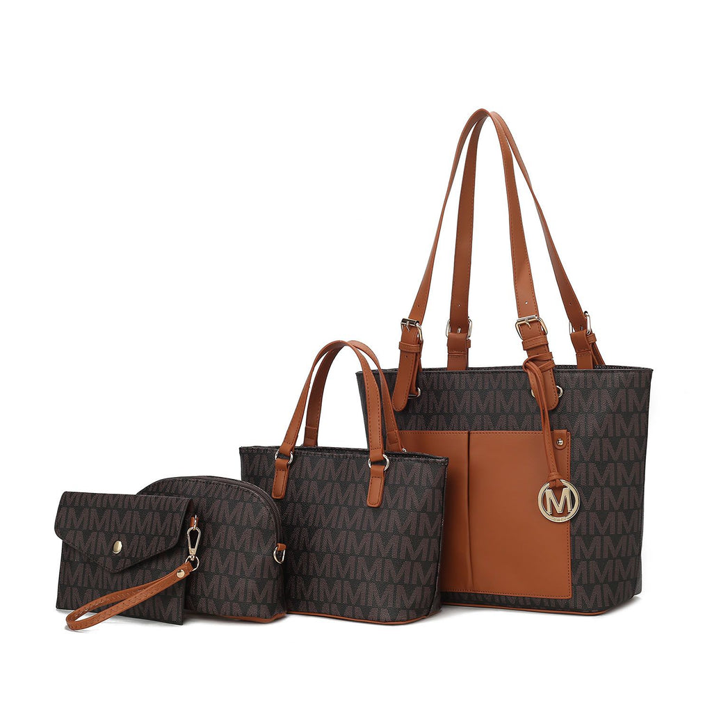 MKF Collection Havenly Signature Vegan Leather Women Tote Bag, Mini Tote Bag, Pouch and Wallet by Mia K