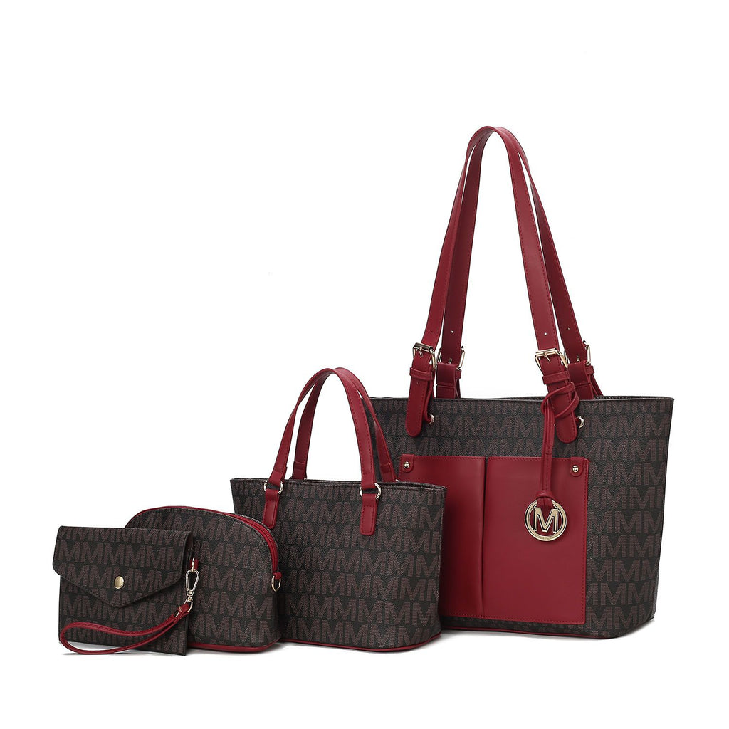 MKF Collection Havenly Signature Vegan Leather Women Tote Bag, Mini Tote Bag, Pouch and Wallet by Mia K