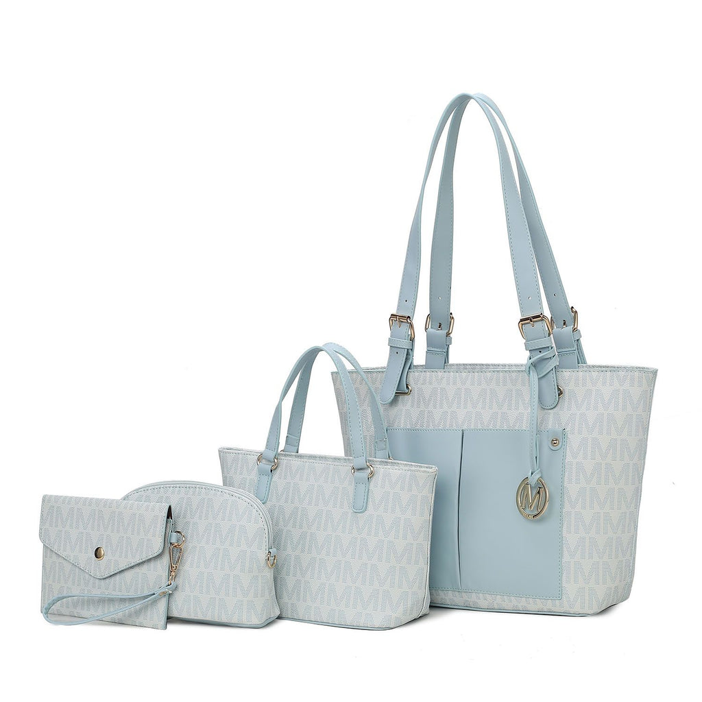MKF Collection Havenly Signature Vegan Leather Women Tote Bag, Mini Tote Bag, Pouch and Wallet by Mia K
