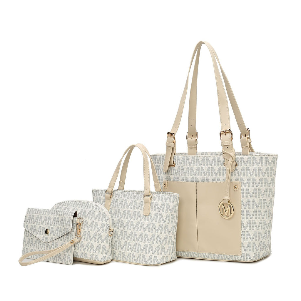 MKF Collection Havenly Signature Vegan Leather Women Tote Bag, Mini Tote Bag, Pouch and Wallet by Mia K