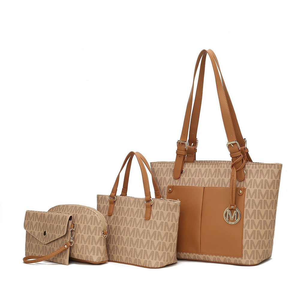 MKF Collection Havenly Signature Vegan Leather Women Tote Bag, Mini Tote Bag, Pouch and Wallet by Mia K