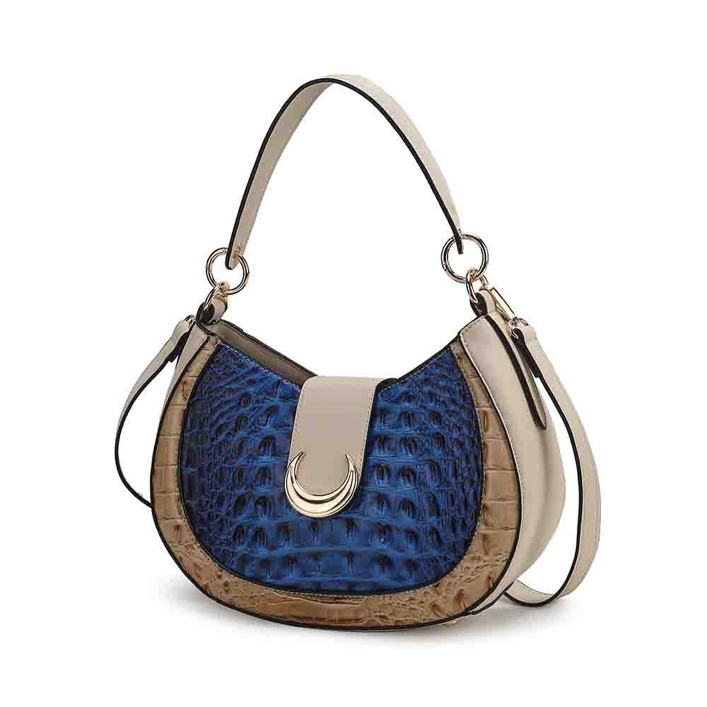 MKF Collection Jain Half Moon Luxe Croc-Embossed Shoulder Bag, Spacious and Timeless by Mia K