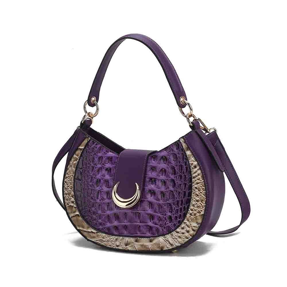MKF Collection Jain Half Moon Luxe Croc-Embossed Shoulder Bag, Spacious and Timeless by Mia K