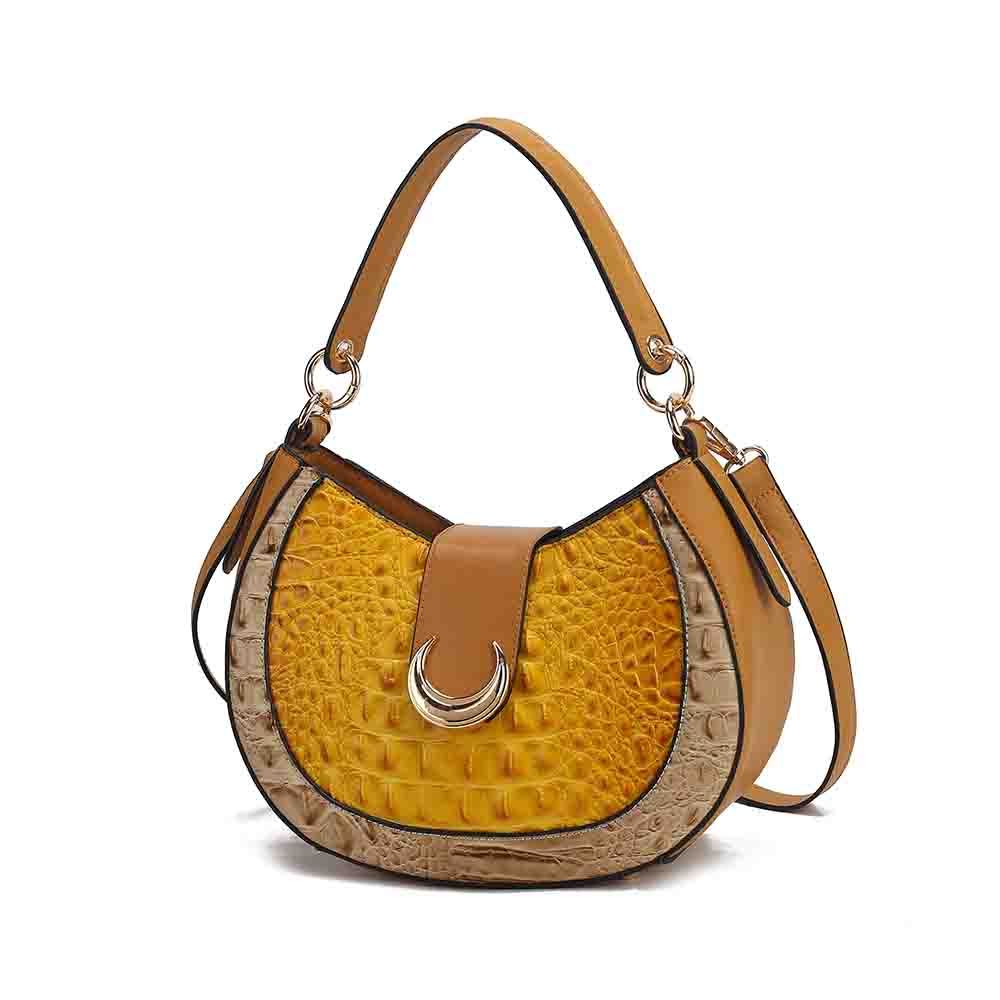 MKF Collection Jain Half Moon Luxe Croc-Embossed Shoulder Bag, Spacious and Timeless by Mia K
