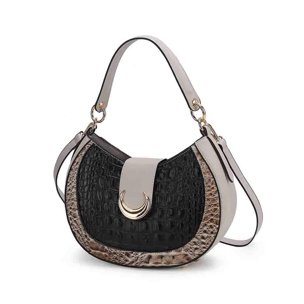 MKF Collection Jain Half Moon Luxe Croc-Embossed Shoulder Bag, Spacious and Timeless by Mia K