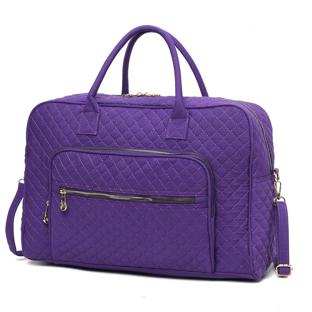 MKF Collection Jayla Solid Quilted Cotton Women Duffle Bag by Mia K