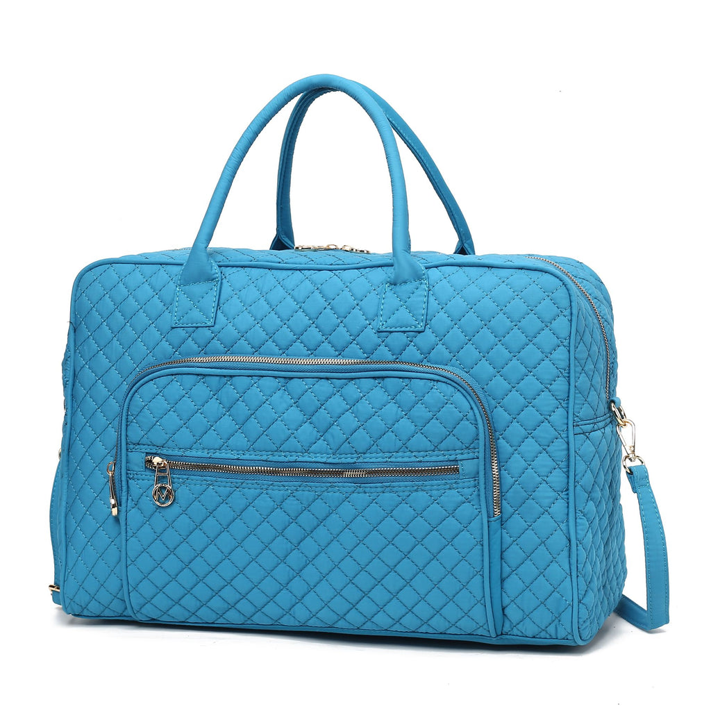 MKF Collection Jayla Solid Quilted Cotton Women Duffle Bag by Mia K
