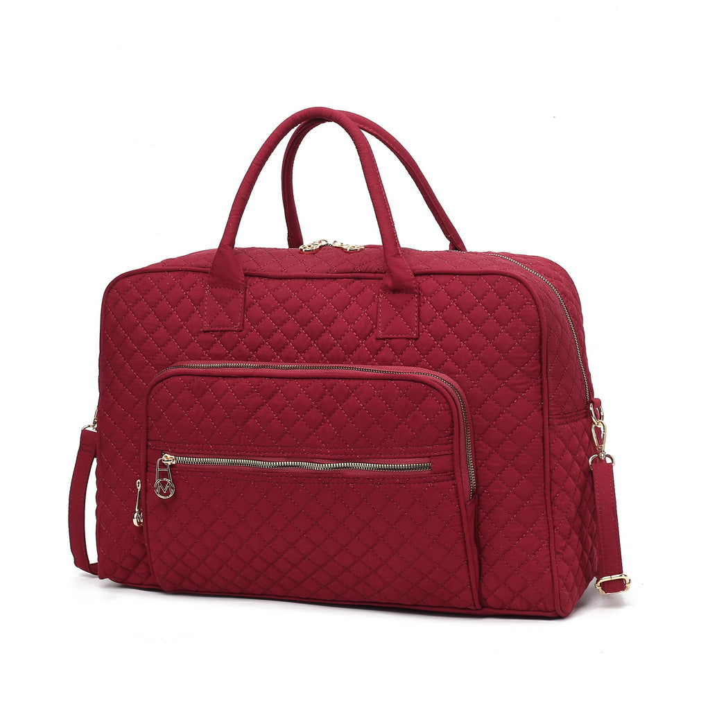 MKF Collection Jayla Solid Quilted Cotton Women Duffle Bag by Mia K
