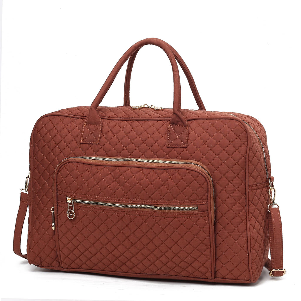 MKF Collection Jayla Solid Quilted Cotton Women Duffle Bag by Mia K