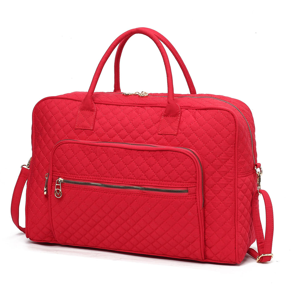 MKF Collection Jayla Solid Quilted Cotton Women Duffle Bag by Mia K
