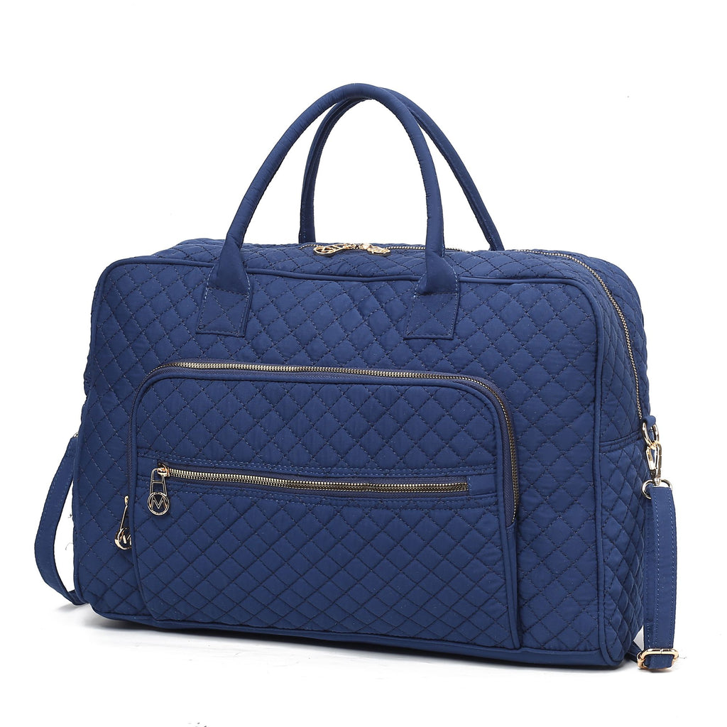 MKF Collection Jayla Solid Quilted Cotton Women Duffle Bag by Mia K