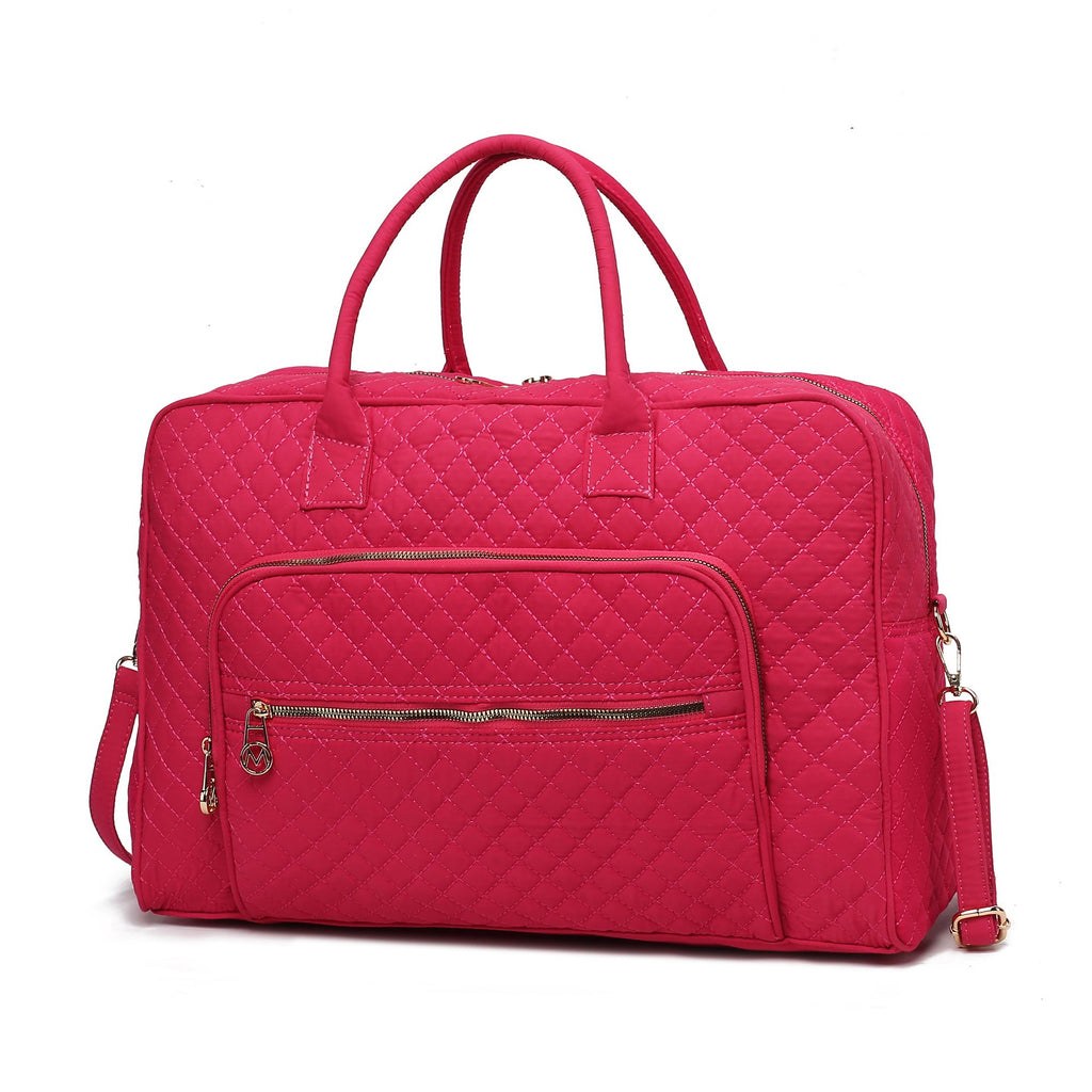 MKF Collection Jayla Solid Quilted Cotton Women Duffle Bag by Mia K