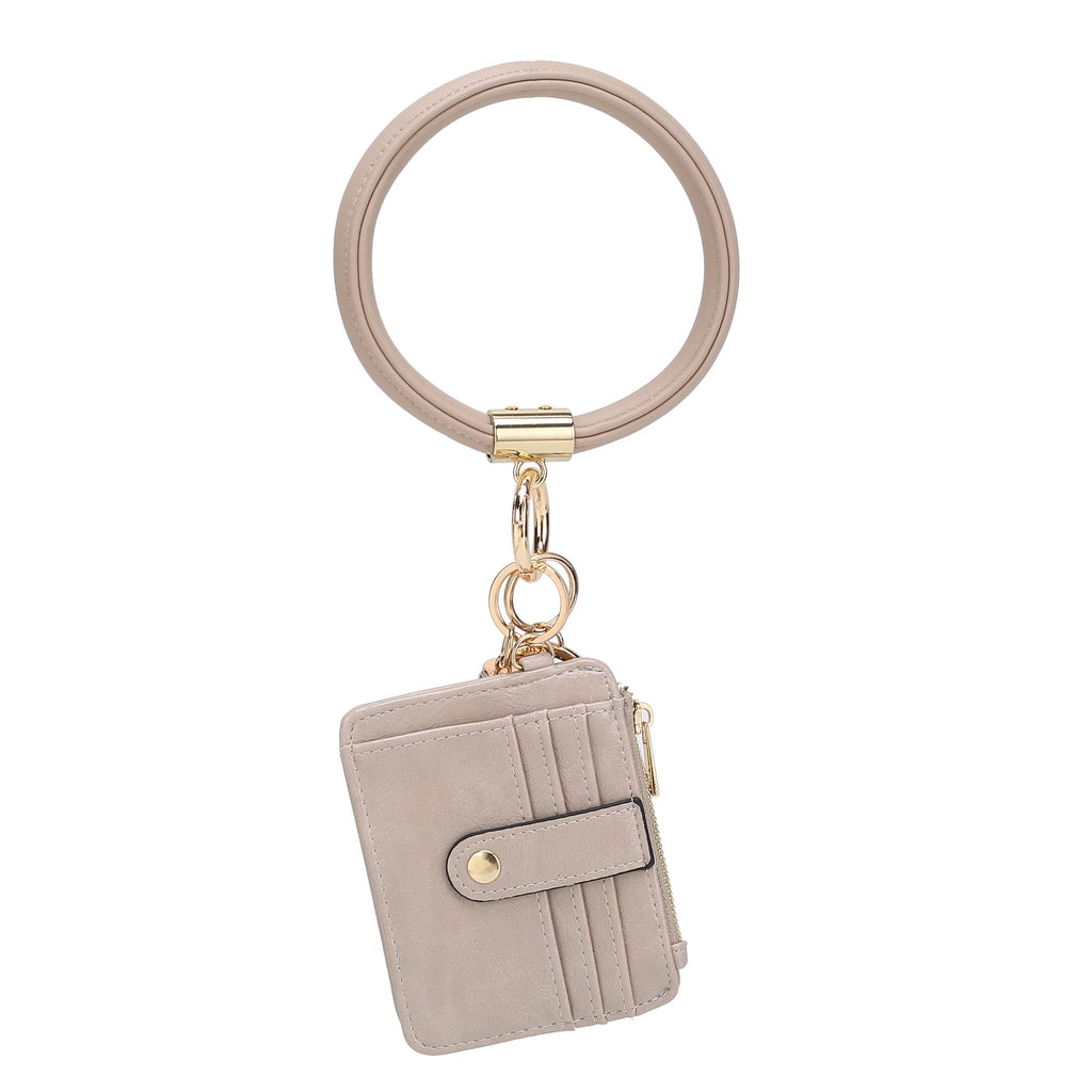 MKF Collection Jordyn Vegan Leather Bracelet Keychain with a Credit Card Holder by Mia k