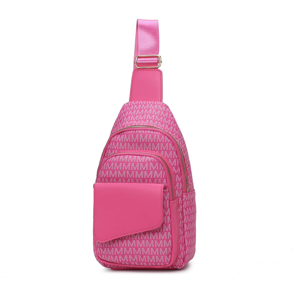 MKF Collection Kace M Logo Printed Vegan Leather Women Sling Bag by Mia k