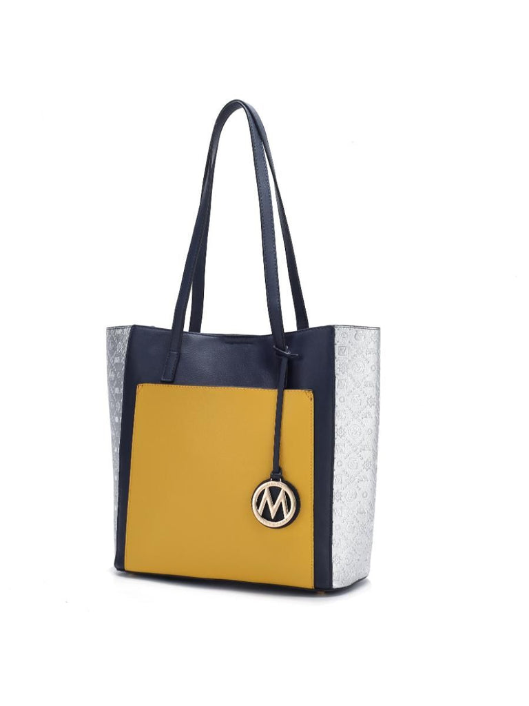 MKF Collection Leah Vegan Leather color block Women Tote Bag by Mia k