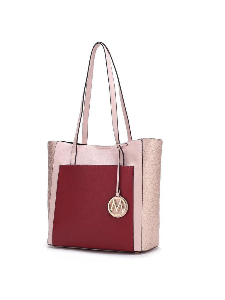 MKF Collection Leah Vegan Leather color block Women Tote Bag by Mia k