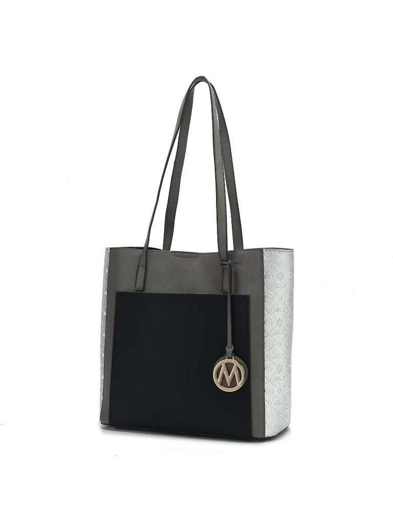 MKF Collection Leah Vegan Leather color block Women Tote Bag by Mia k