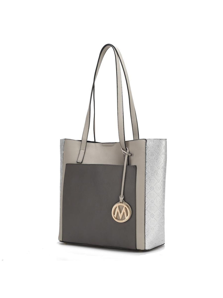 MKF Collection Leah Vegan Leather color block Women Tote Bag by Mia k