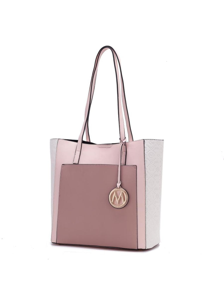 MKF Collection Leah Vegan Leather color block Women Tote Bag by Mia k