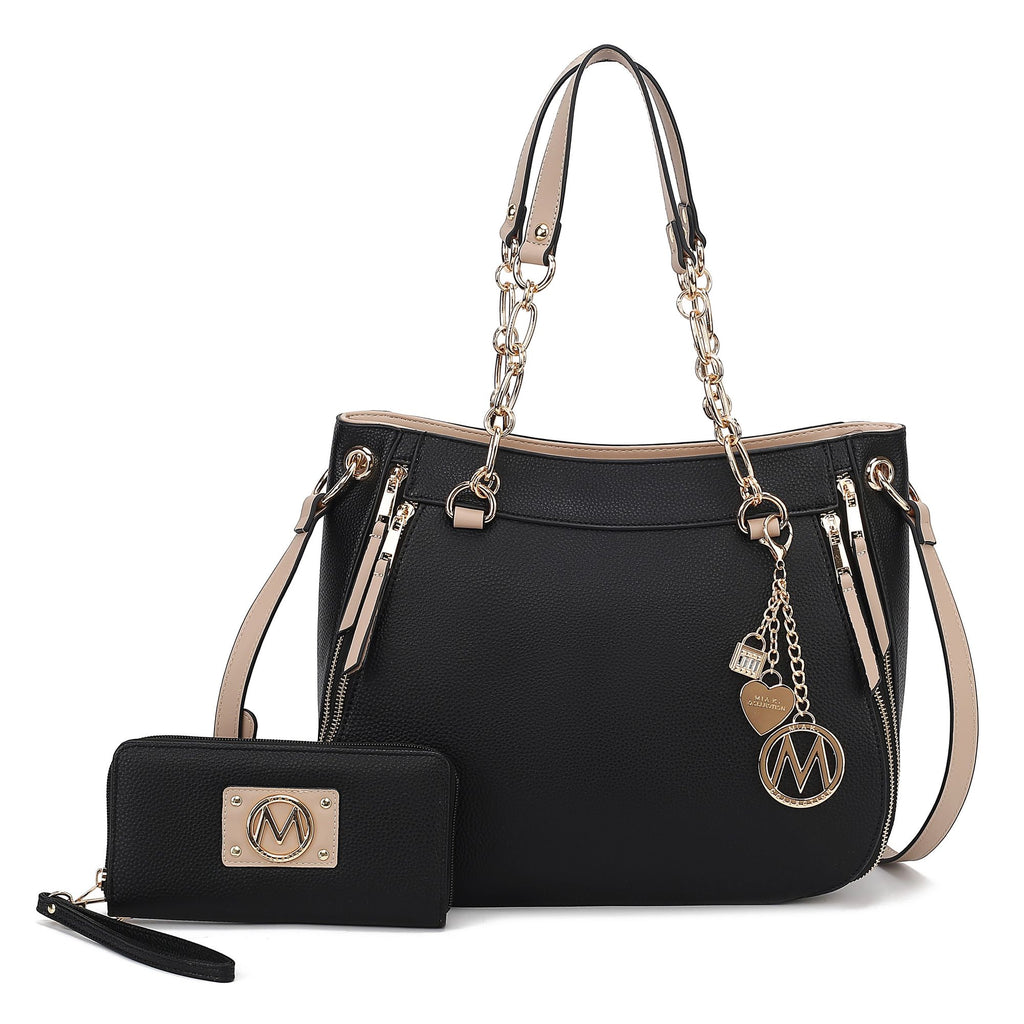 MKF Collection Lina Tote Handbag with Wristlet Wallet Vegan Leather Crossover Women's Purse by Mia K