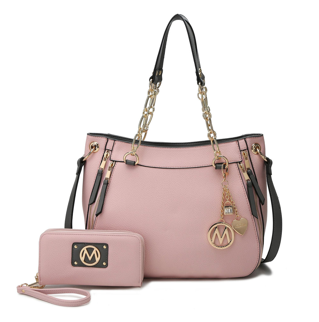 MKF Collection Lina Tote Handbag with Wristlet Wallet Vegan Leather Crossover Women's Purse by Mia K