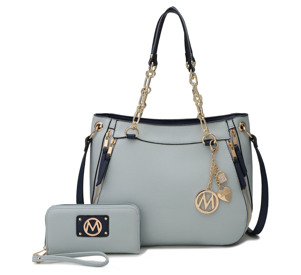 MKF Collection Lina Tote Handbag with Wristlet Wallet Vegan Leather Crossover Women's Purse by Mia K