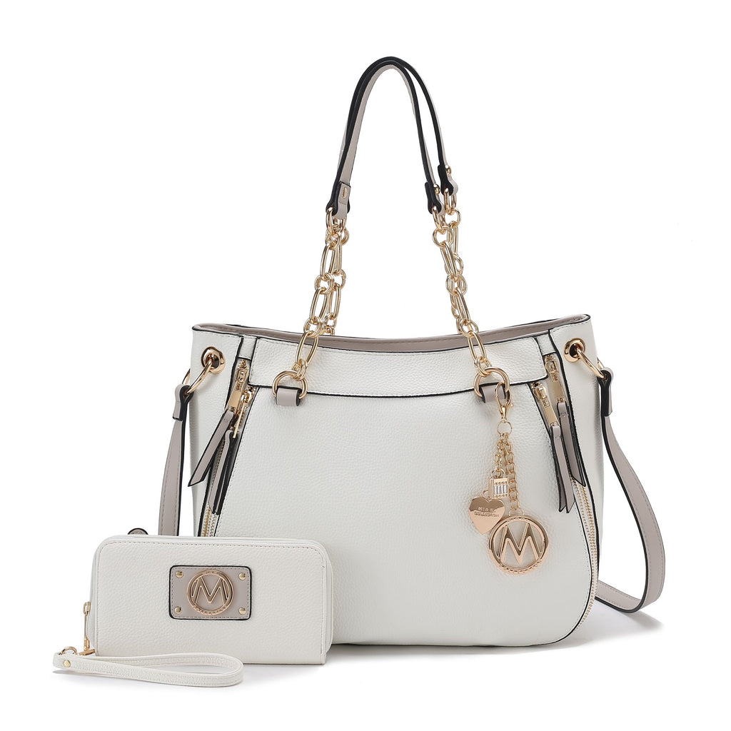 MKF Collection Lina Tote Handbag with Wristlet Wallet Vegan Leather Crossover Women's Purse by Mia K