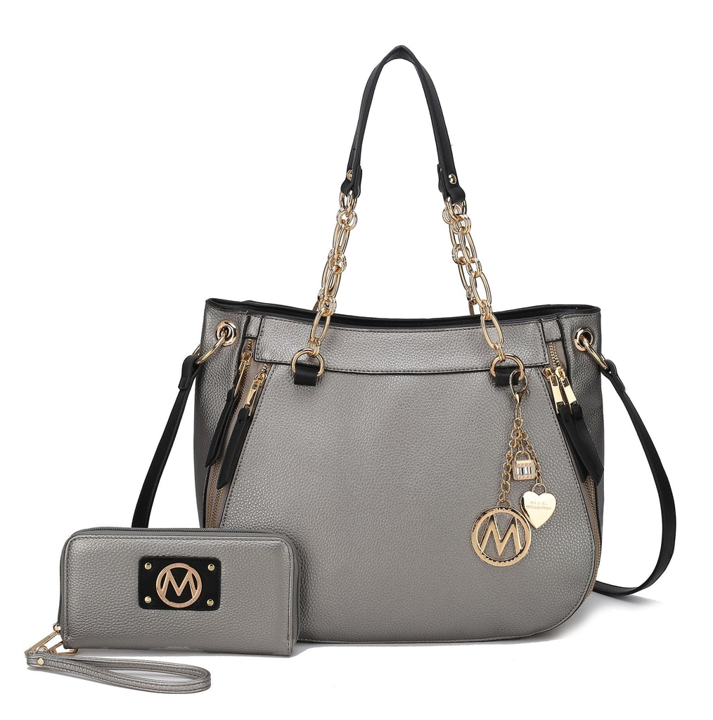 MKF Collection Lina Tote Handbag with Wristlet Wallet Vegan Leather Crossover Women's Purse by Mia K