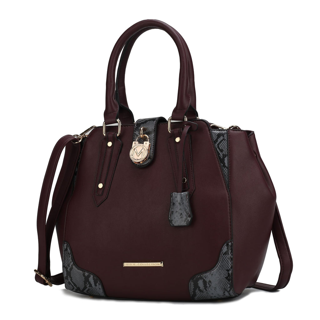 MKF Collection Lorena Snake embossed Vegan Leather Women Satchel Handbag by Mia K