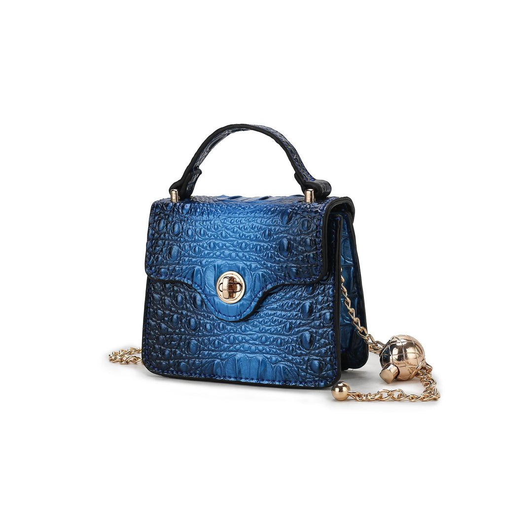 MKF Collection Luxe Croc-Embossed Mini Satchel with Chain Strap by Mia K