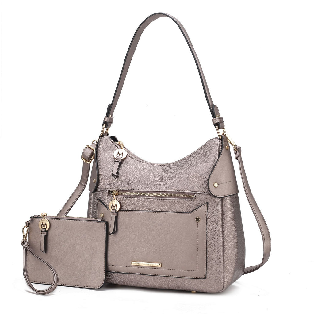 MKF Collection Maeve Vegan Leather Women Shoulder Bag with Wristlet Pouch by Mia k