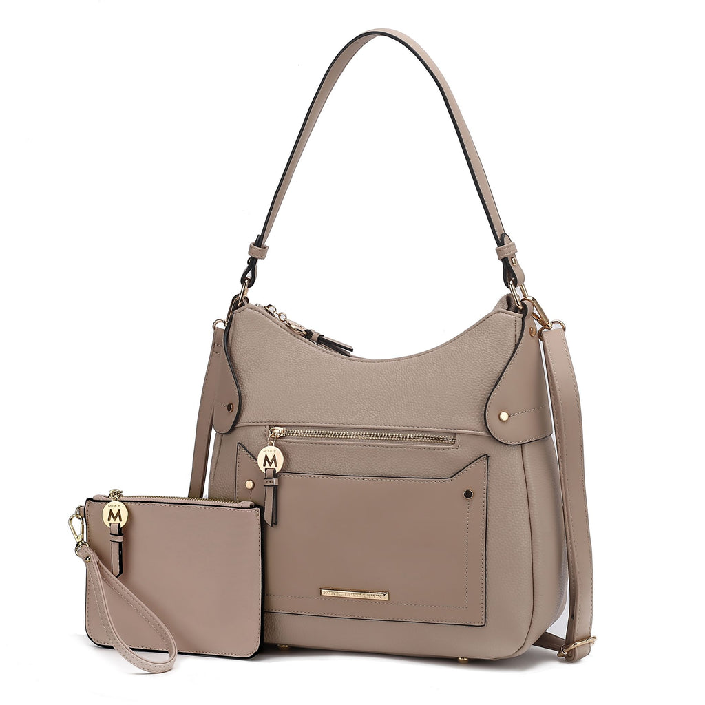 MKF Collection Maeve Vegan Leather Women Shoulder Bag with Wristlet Pouch by Mia k