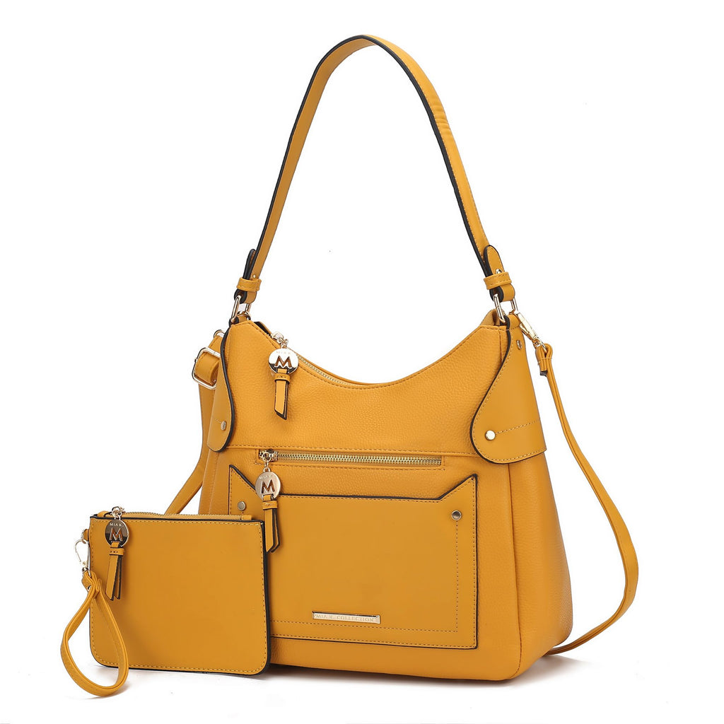 MKF Collection Maeve Vegan Leather Women Shoulder Bag with Wristlet Pouch by Mia k