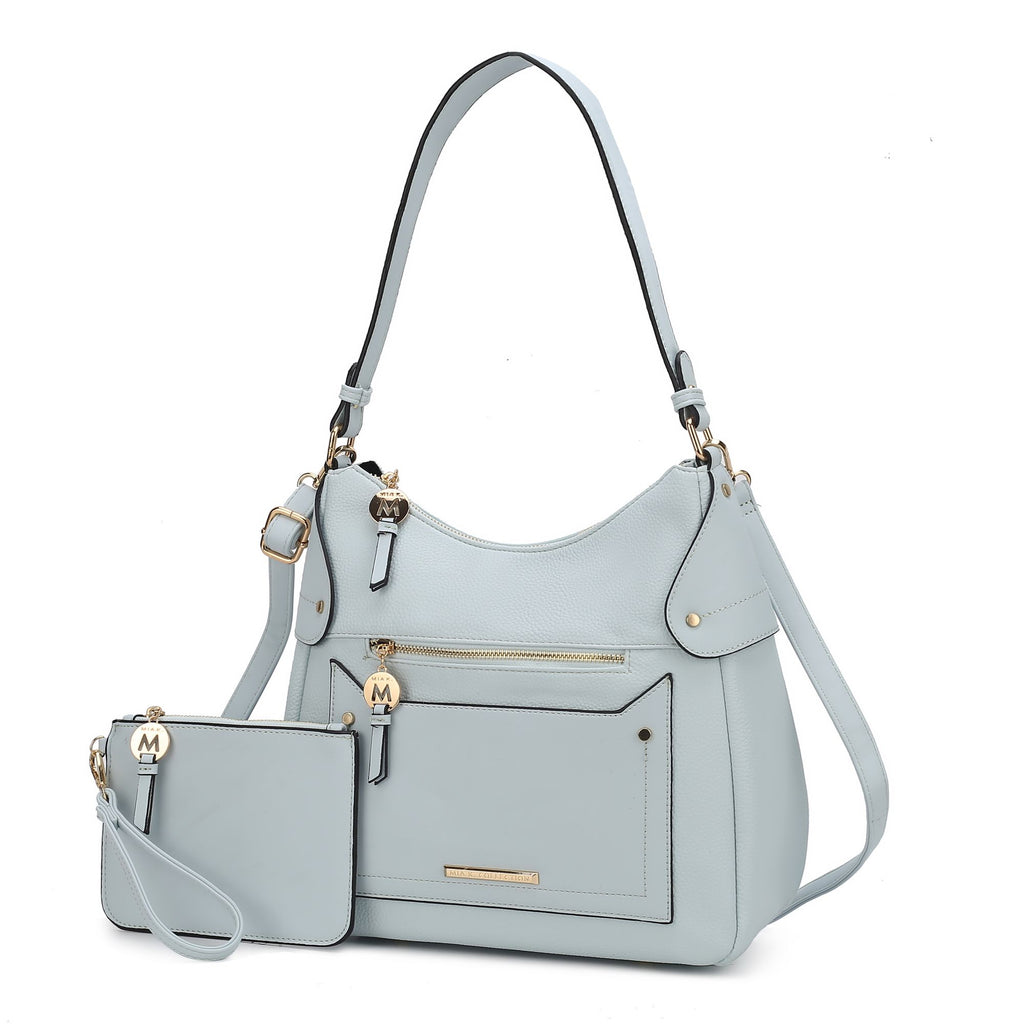 MKF Collection Maeve Vegan Leather Women Shoulder Bag with Wristlet Pouch by Mia k